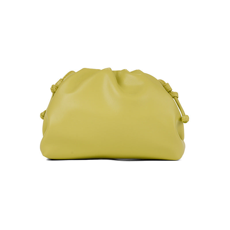 Korean Style Solid Color Soft Leather Clutch Shoulder Bags