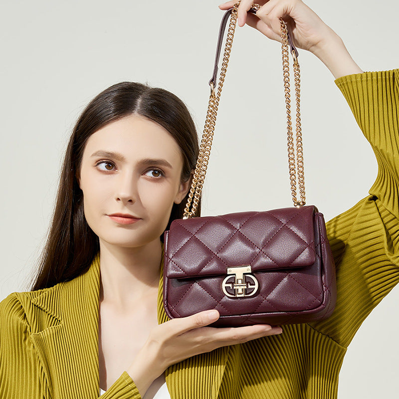 Women's Versatile Genuine Leather Summer Chain Crossbody Bags