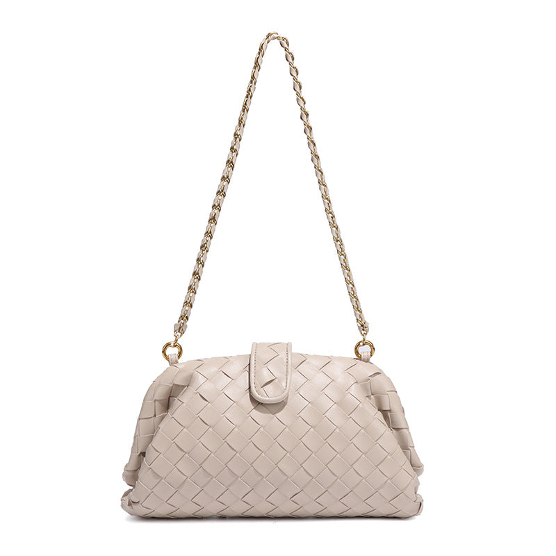 Women's Stylish Simple Hand-woven Chain Underarm Shell Bags