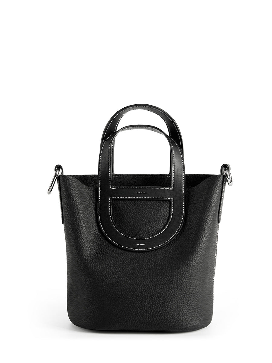 Women's Cowhide Pig Nose Versatile Vegetable Basket Crossbody Bags