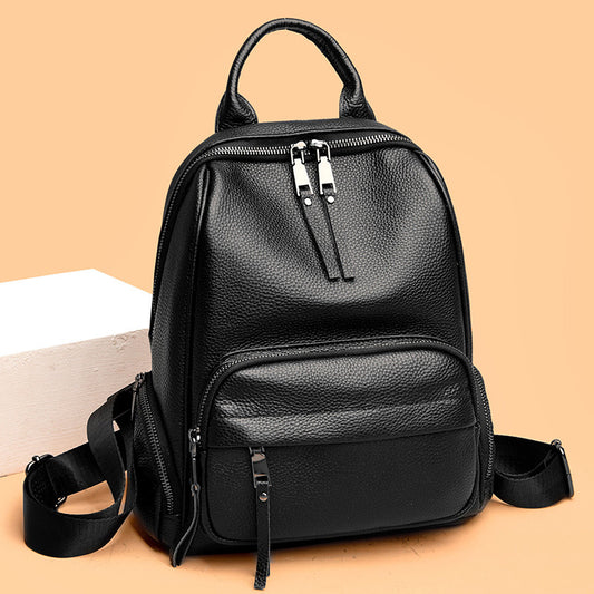 Women's Leather Fashionable First Layer Cowhide Large Backpacks