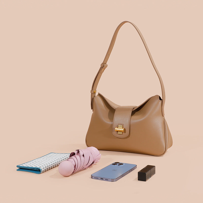 Women's Underarm Texture High-grade Leather Large Capacity Commuter Armpit Bags