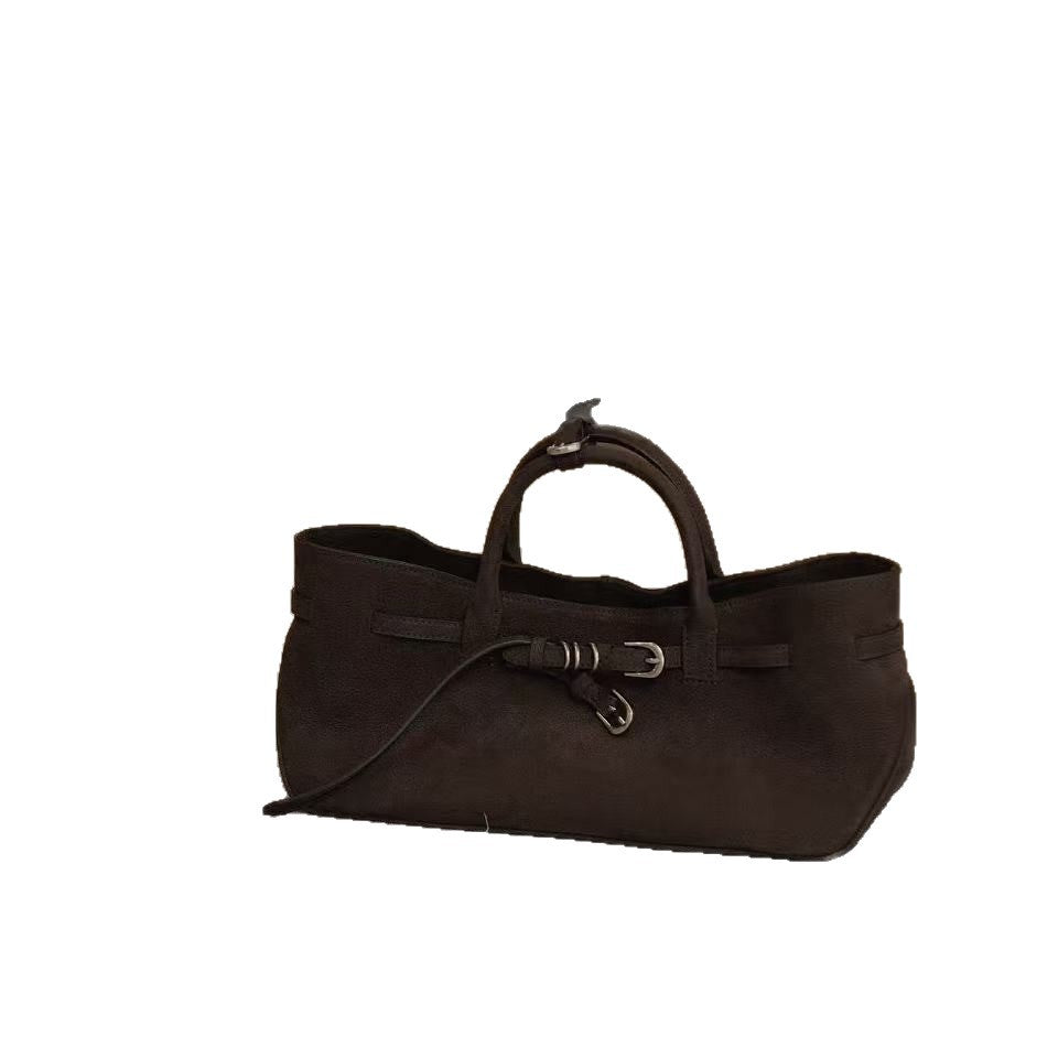 Cool Cowhide Large Capacity Retro Grinding Buckle