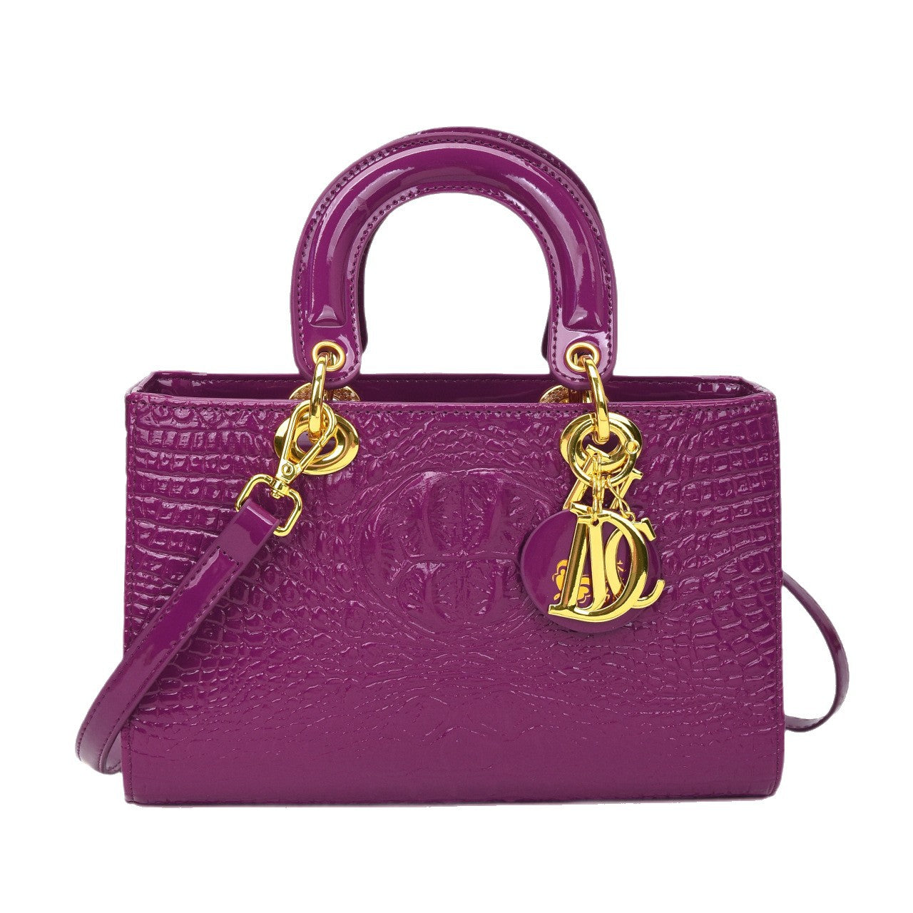 Women's Fashion Portable Crocodile Pattern Diana Shoulder Bags