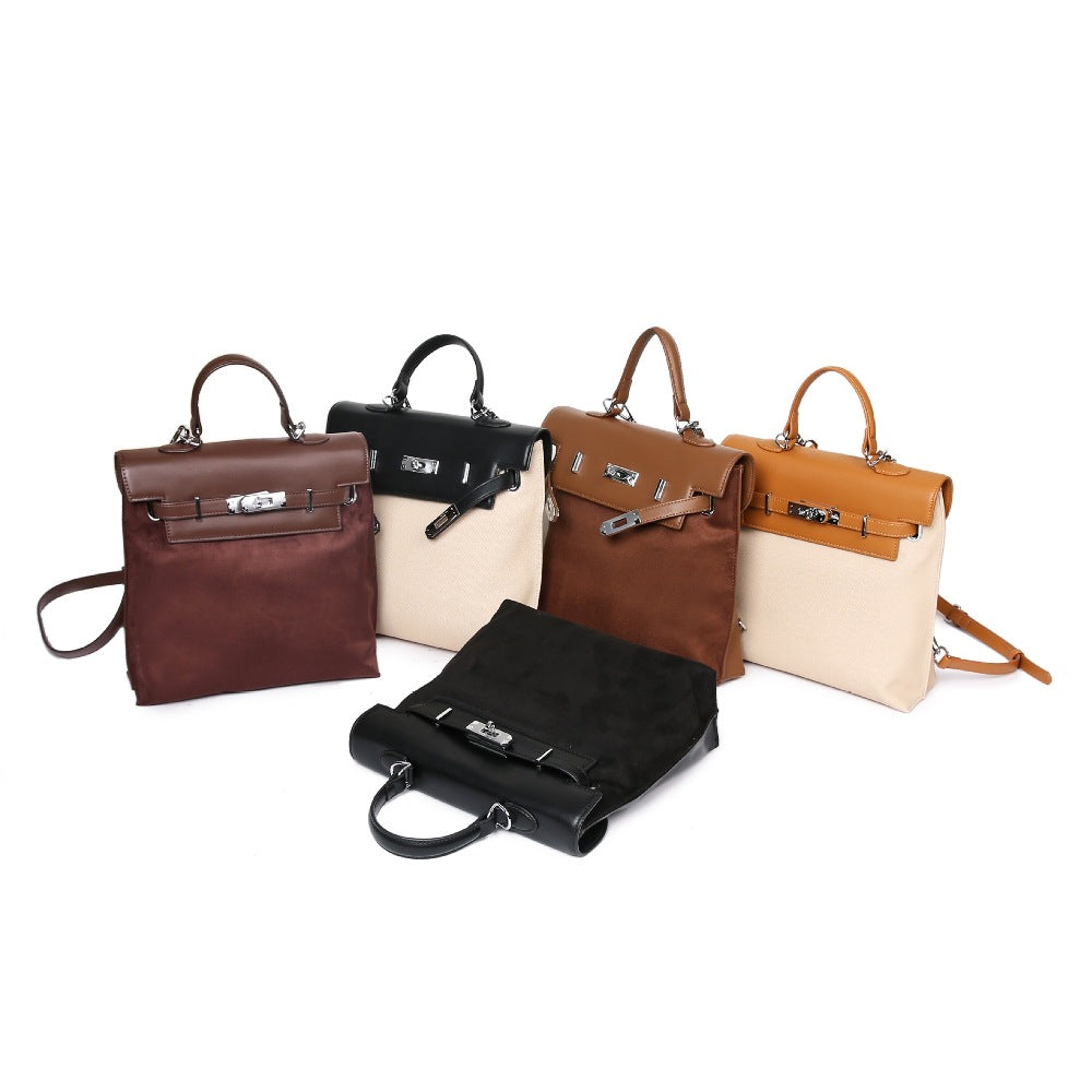 Women's Retro Trendy Niche Large Capacity Matte Backpacks