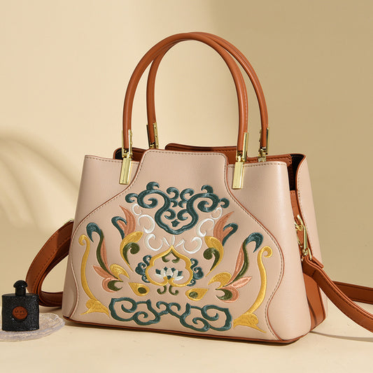 Women's Embroidered Fashionable Retro Artistic National High-grade Handbags