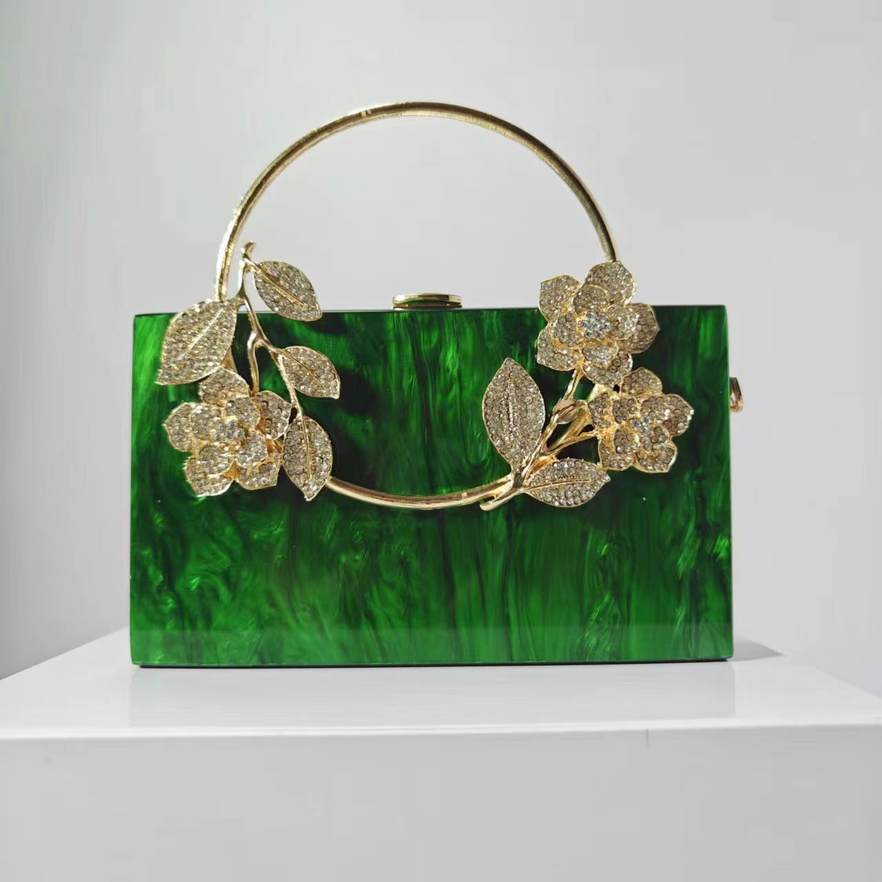 Lady's Flower Acrylic Wedding Banquet Clutch Evening Bags