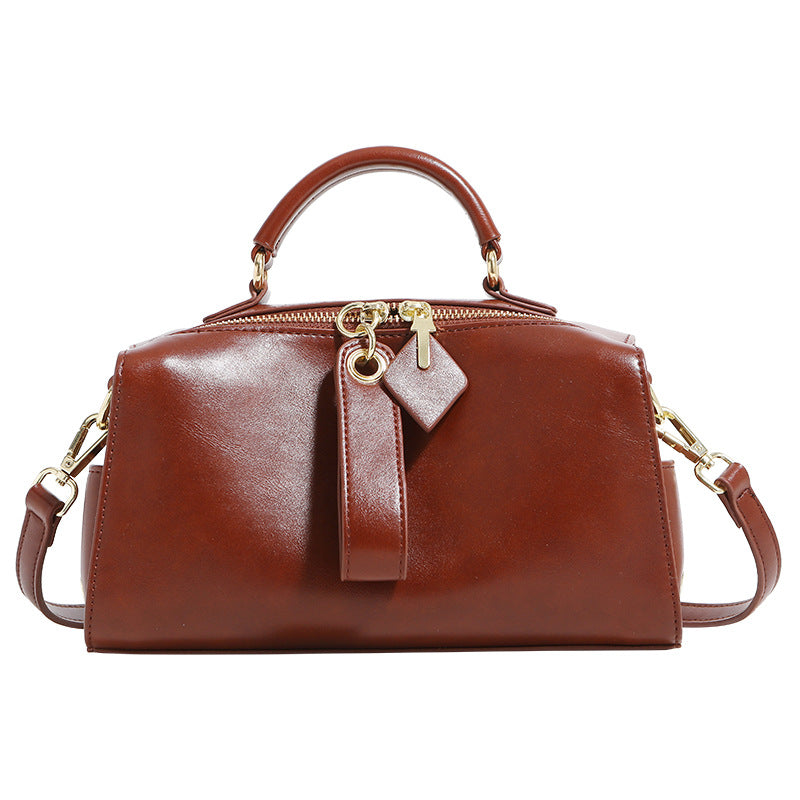 Boston Pillow Retro Solid Color Large Capacity Crossbody Bags