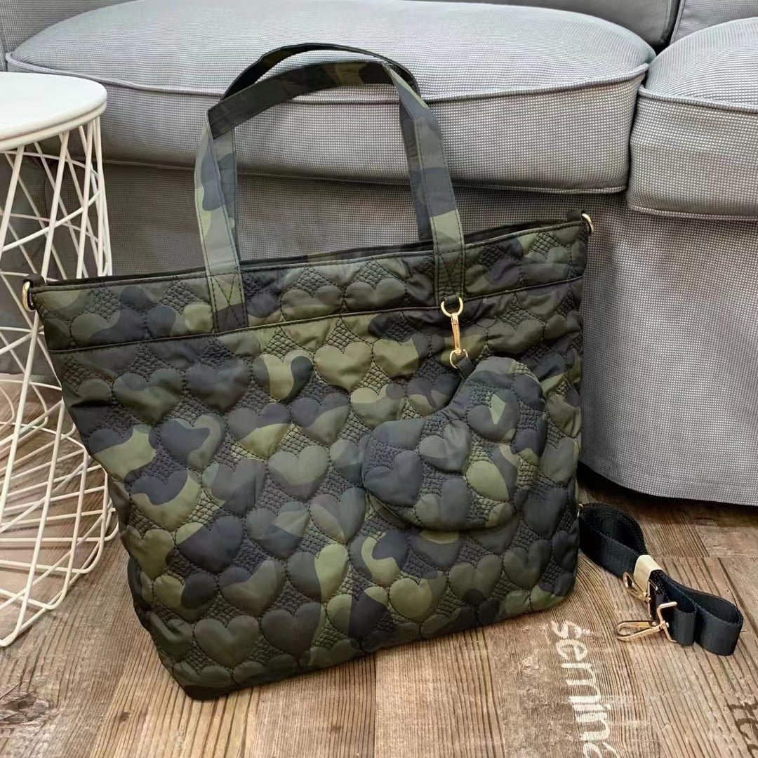 Women's Lightweight Chic Jacket Simple Large Capacity Shoulder Bags