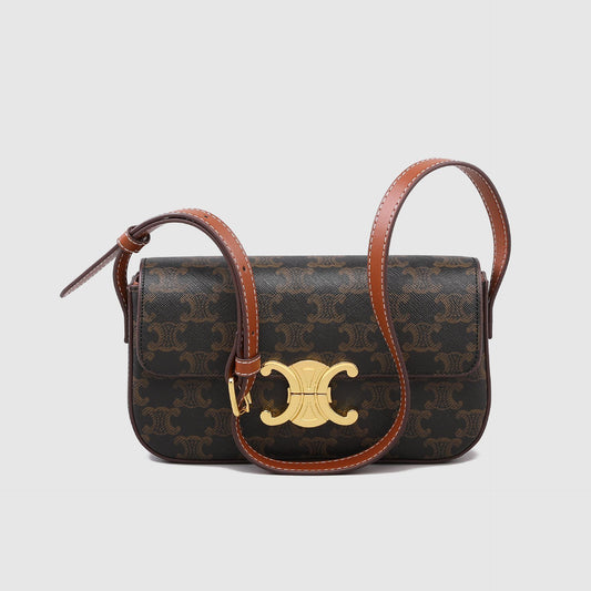 Women's Genuine Leather Arc Baguette Retro Classic Armpit Bags