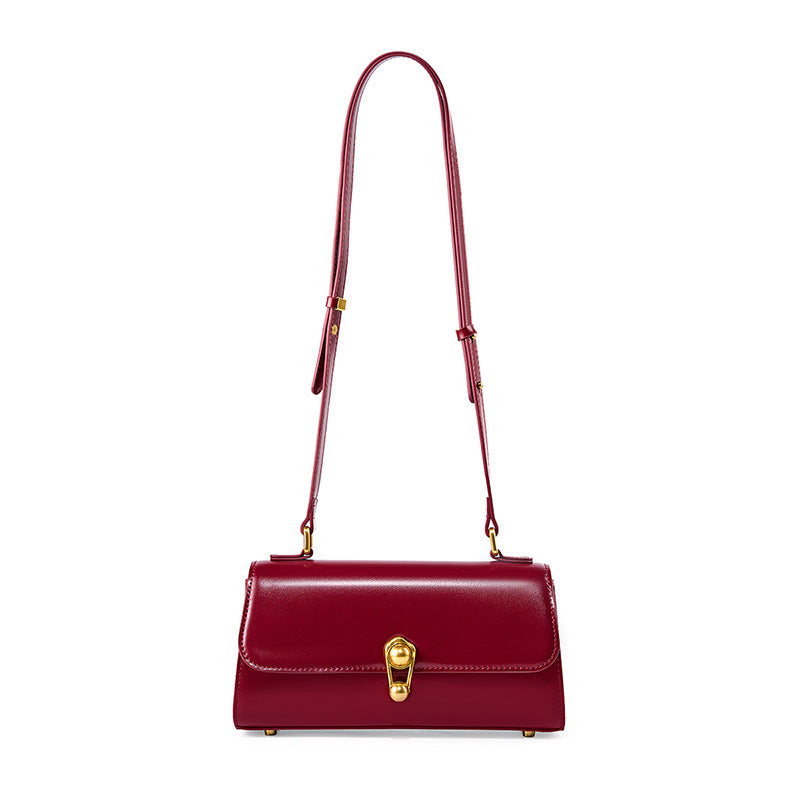 Women's Planet Baguette Genuine Leather French Minority Shoulder Bags