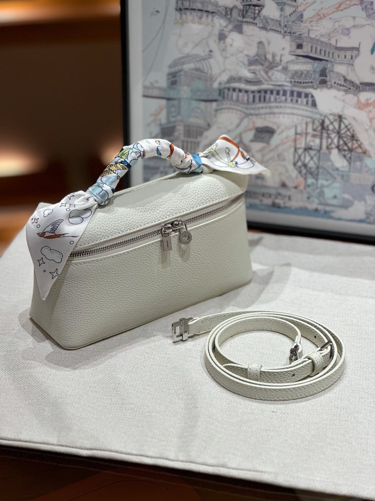 Women's Genuine Leather First Layer Cowhide Lychee Crossbody Bags