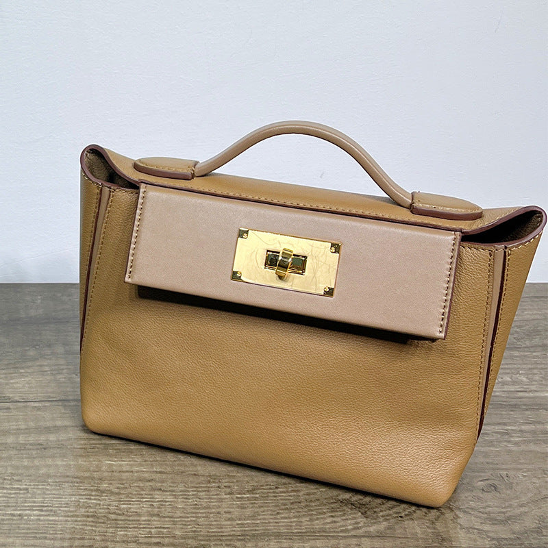 Women's Retro Kelly Mini First Layer Cowhide Dumpling Crossbody Bags