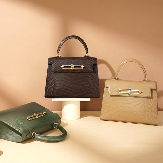 Cowhide Mini Kelly Spring Simple Commute Handbags
