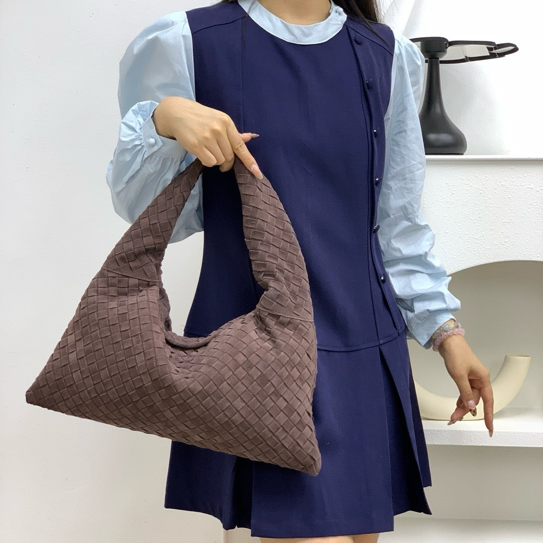 Women's Frosted Suede Large Capacity Croissant Crossbody Bags