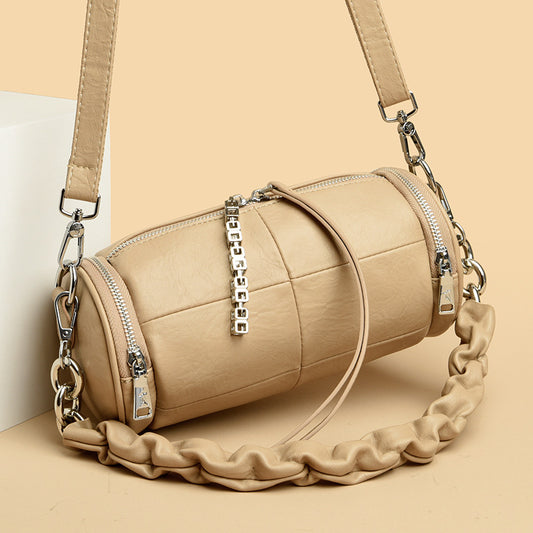 Women's Goods Cross Stitching Round Trendy Niche Shoulder Bags