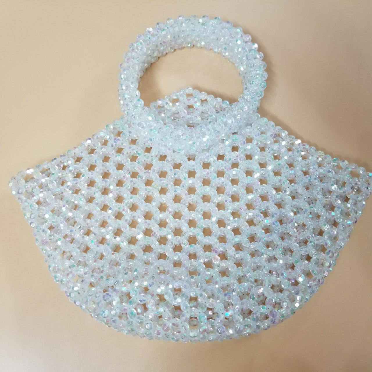 Women's Beads Vegetable Basket Hollow Triangle Round Handbags