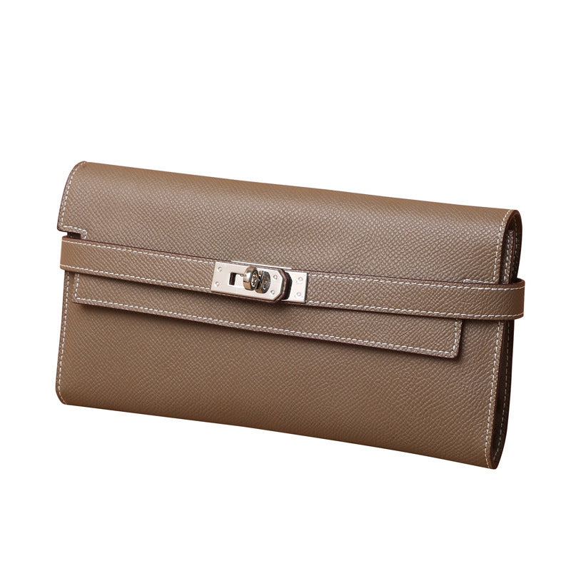 Women's Fashion Classic Palm Print Cowhide Clutch Ladies Wallets
