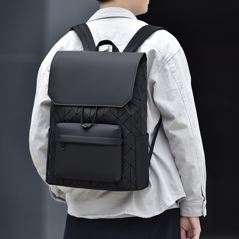 Men's Slouchy Fashion Rhombus Large Capacity Backpacks