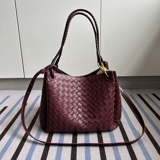 Women's Large Parachute Leather Woven Portable Vegetable Crossbody Bags