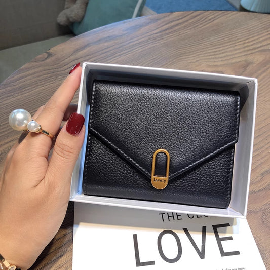Women's Short Thin Genuine Leather Fashion Soft Card Holder