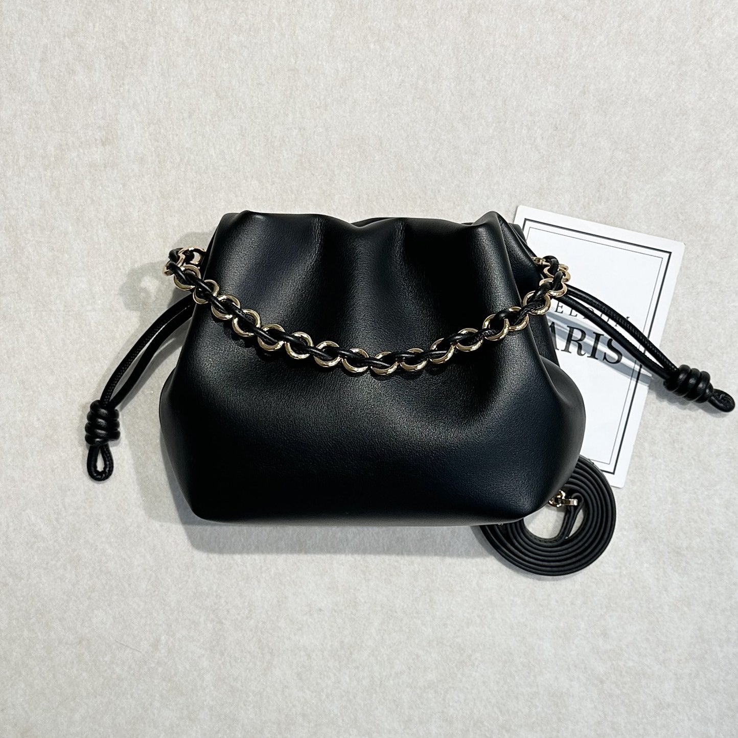 Women's Drawstring Lucky Genuine Leather Exquisite Hand Bags