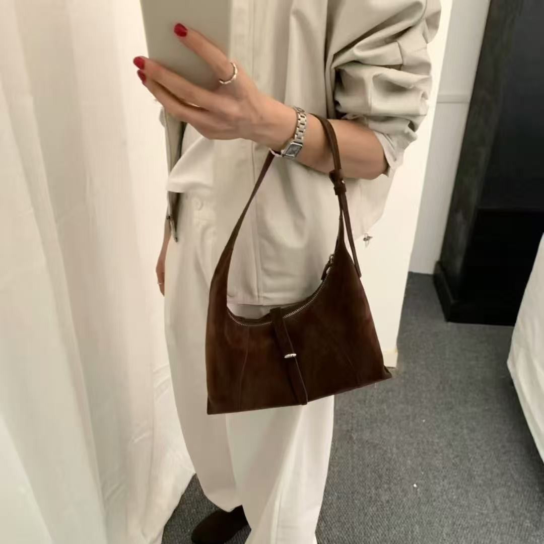 Women's First Layer Frosted Cowhide Lunch Box Crossbody Bags