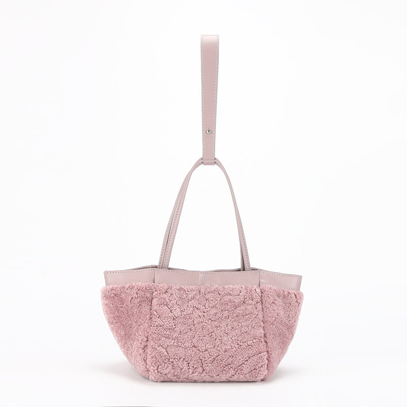 Women's Plush Niche Lamb Wool Fashion Simple Shoulder Bags