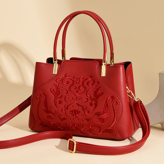 Embroidery Festive Red Bridal Fashion Elegant Mother-in-law Large Handbags