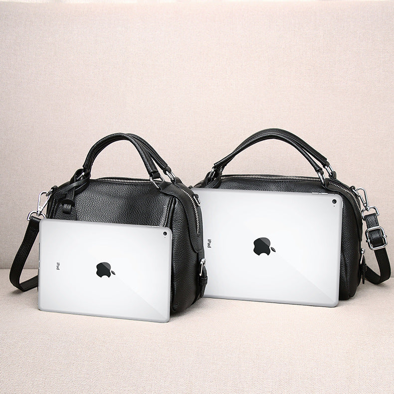 Women's Genuine Leather Portable Litchi Pattern First Handbags