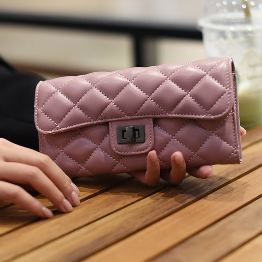 Khaki Fashion Sheepskin Simple Thin Genuine Handbags
