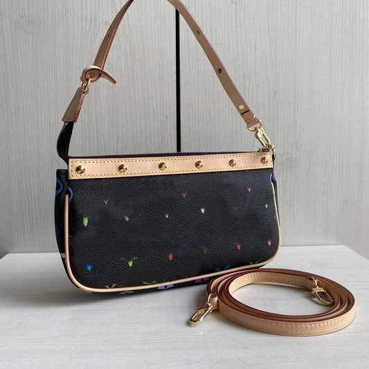 Women's Rivet Mahjong Underarm Envelope White Color Crossbody Bags