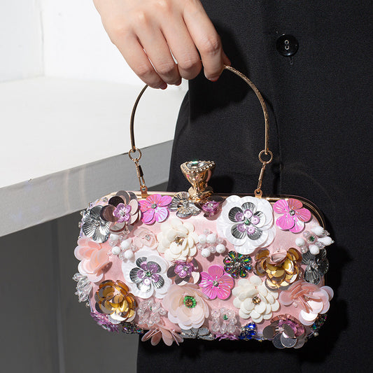 Handmade Beaded Flower Dinner Banquet Dress Evening Bags