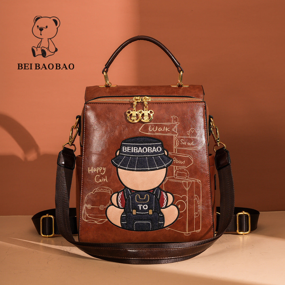 Source Retro Cartoon Popular College Style Backpacks