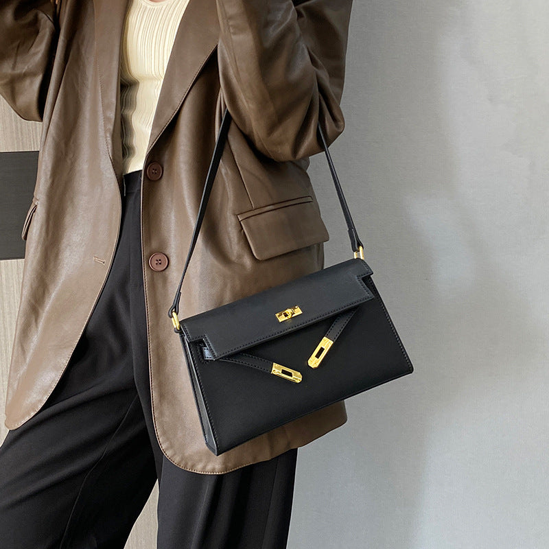 Women's Underarm Kelly Sheep Pattern Genuine Leather Bags