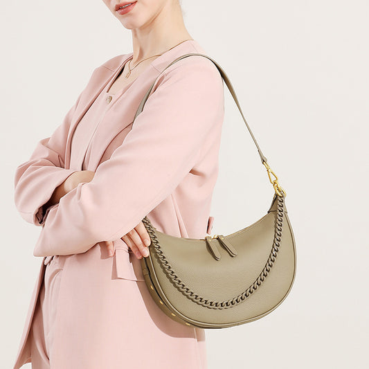 Women's Strict Selection Genuine Leather Underarm Dumpling Crossbody Bags