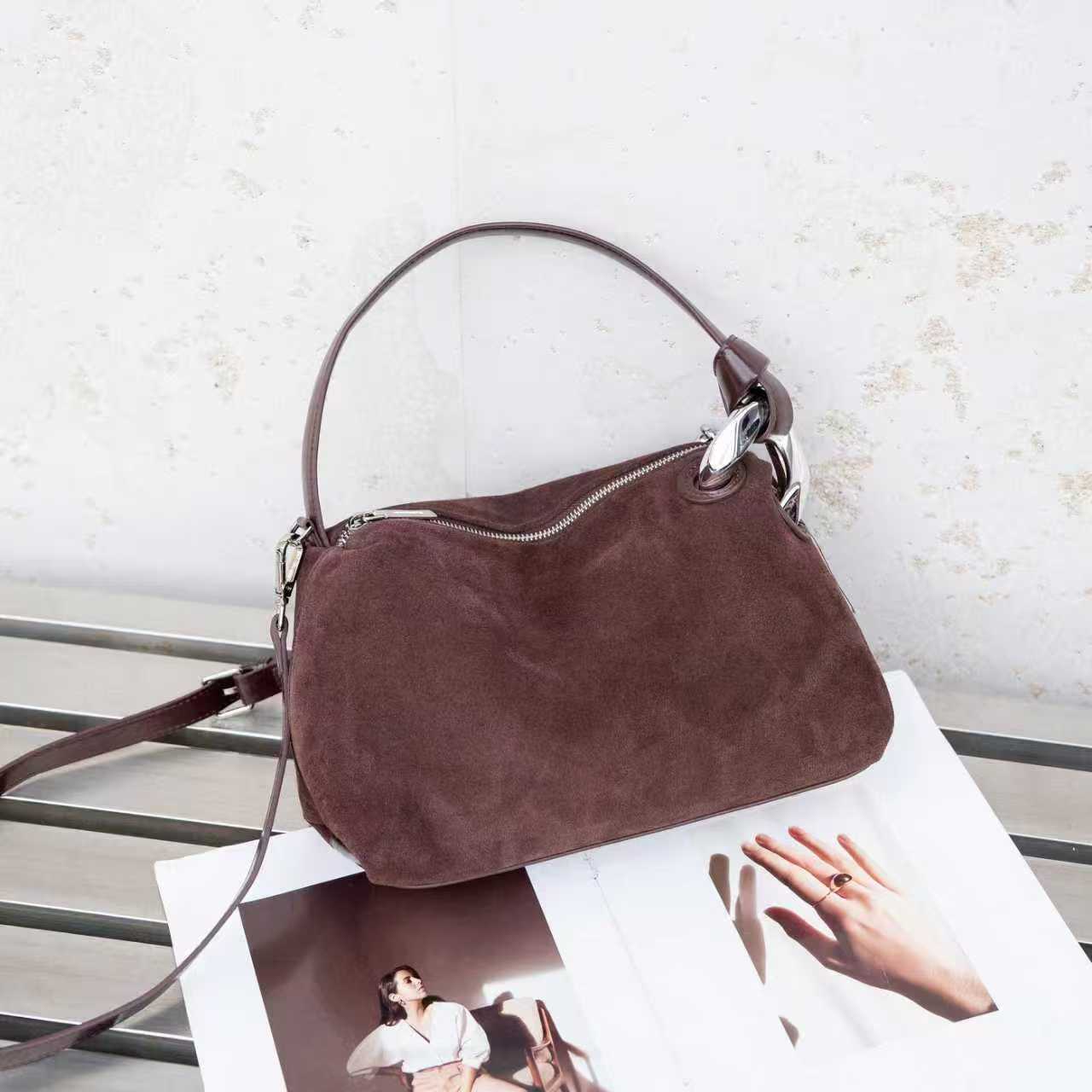 Women's Genuine Leather High-grade Portable Matte Shoulder Bags