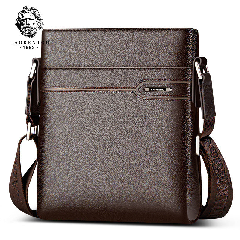 Men's Old Man Leisure Business Cowhide Vertical Men's Handbags