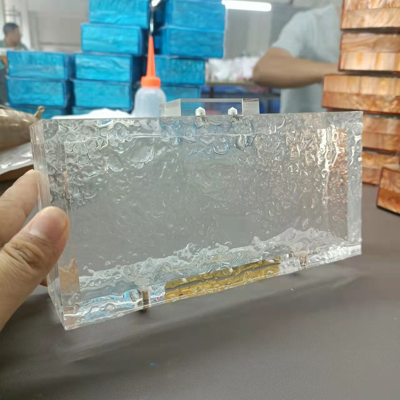 Women's Dinner Ice Crack Transparent Acrylic Evening Bags
