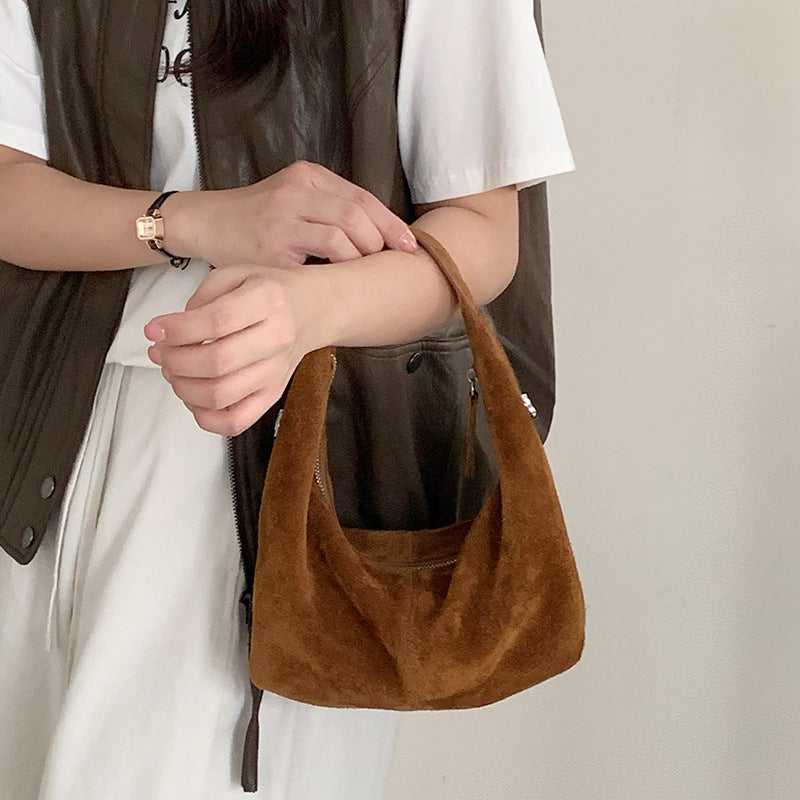 Women's Dumpling Retro Style Genuine Leather Niche Crossbody Bags