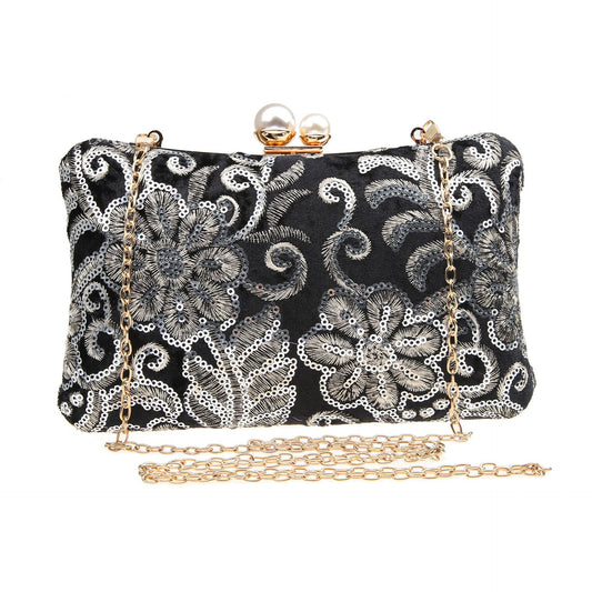 Women's Sequin Retro Banquet Clutch Dinner Compartment Evening Bags