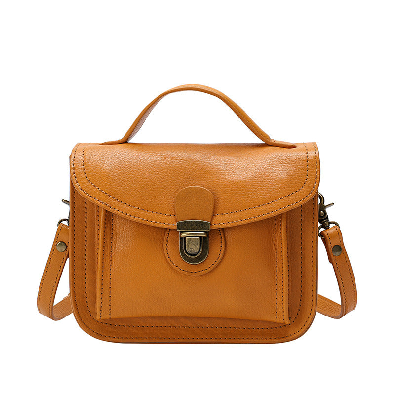 Top Layer Vegetable Tanning Leather Returning To Work Shoulder Bags