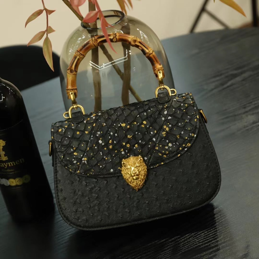 Women's High-grade Retro Leather Bamboo Joint Minority Crossbody Bags