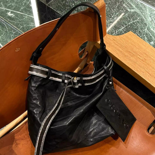 Comfortable Pleated Wandering Son Mother Simple Shoulder Bags
