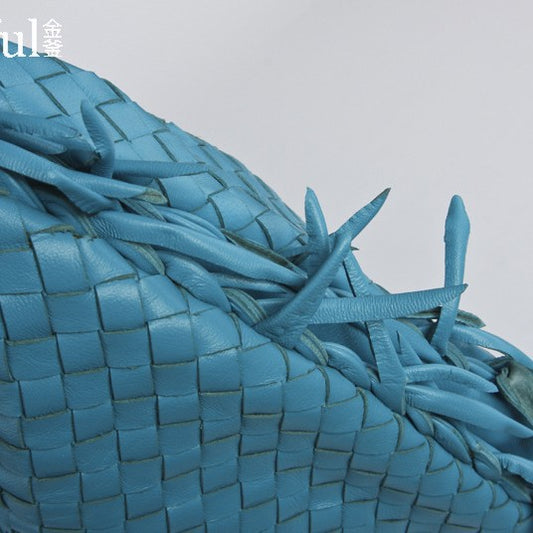 Women's Genuine Leather Shang Handmade Woven Shoulder Bags