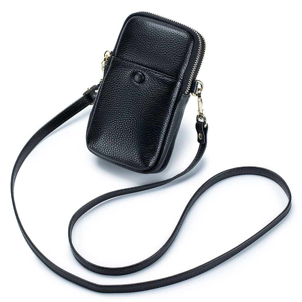 Women's Soft Leather Mobile Vertical Fashion Korean Shoulder Bags