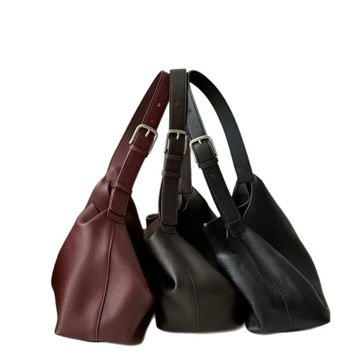 Women's Cowhide Vintage Genuine Leather Leisure Commute Shoulder Bags