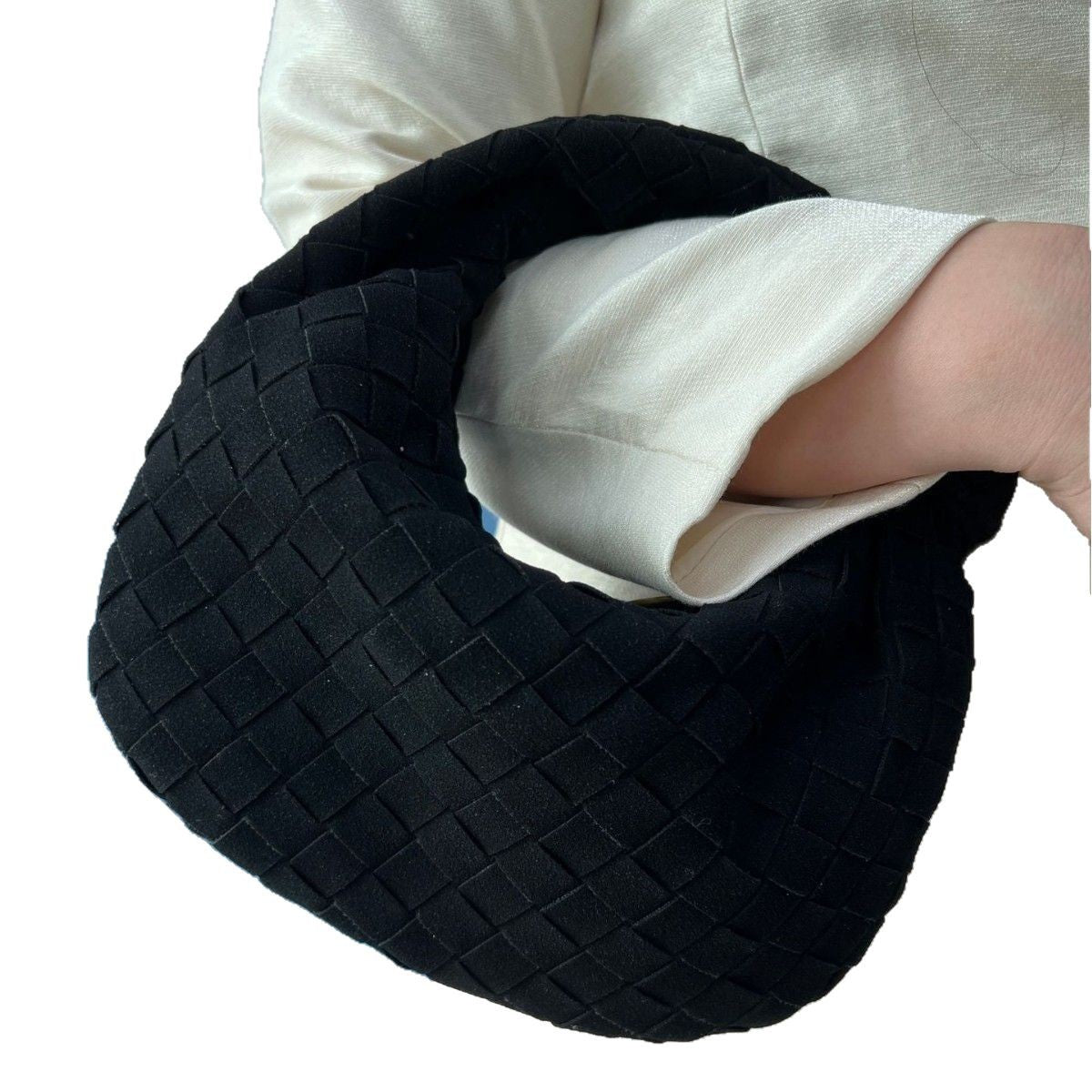 Women's Size Frosted Woven Croissant Price Shoulder Bags