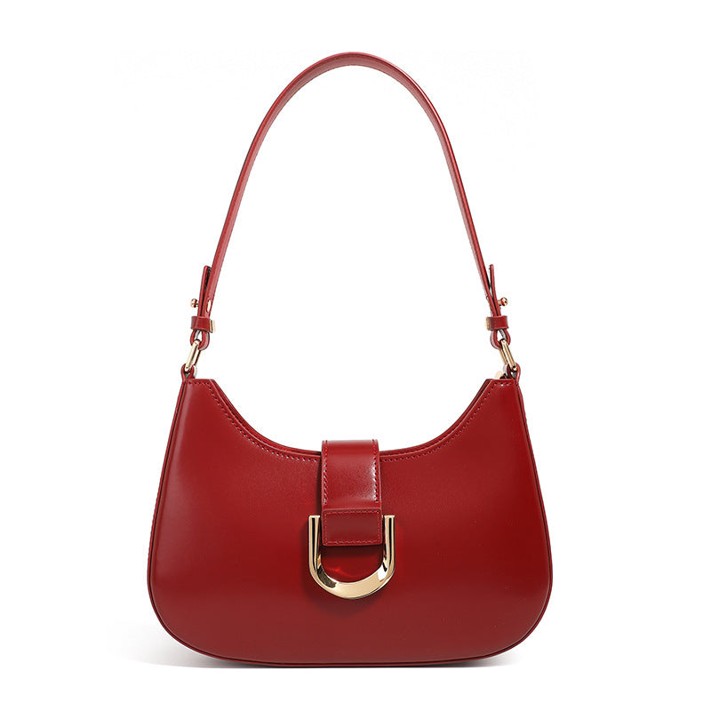 Women's Design High-grade Cowhide Baguette Commuter Stylish Shoulder Bags
