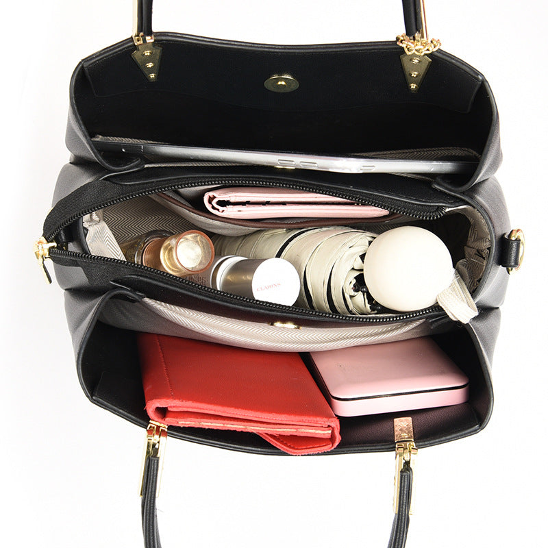 Women's Large Capacity Simple Textured Commuter Shoulder Bags
